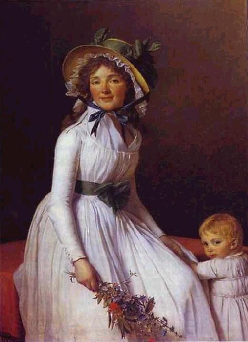 Jacques-Louis David Portrait of Emilie Seriziat and Her Son Spain oil painting art